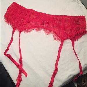 NWT Victoria's Secret Red Chantilly Lace Garter